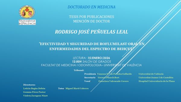 Poster with the name and title of the Thesis
